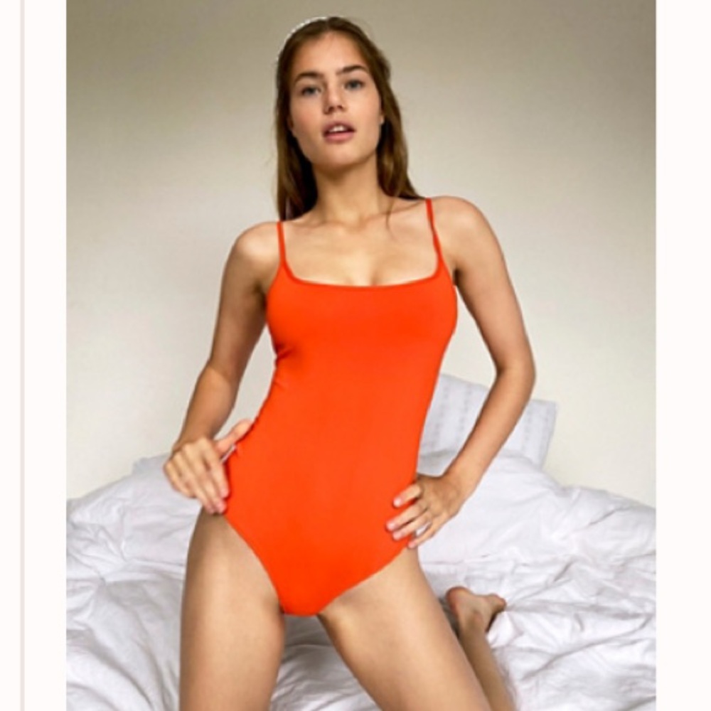 Free people basique bodysuit in orange